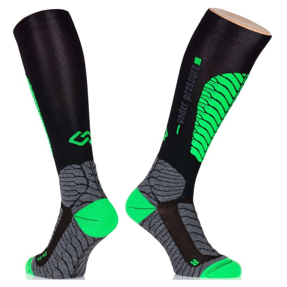 UNDER PRESSURE Ice Touring | Kompressionsstrumpf (1 Paar) 41-43 (Wade: 30-41cm) / neongrün
