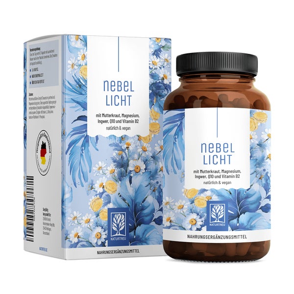 Mutterkraut, Magnesium, Ingwer, Q10 und Vitamin B2 - NEBELLICHT - 90 vegane Kapseln - NATURTREU® 90 St