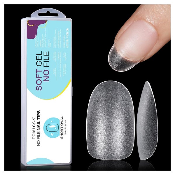 Nageltips Oval Gelnägel Kunstnägel Fullcover Kurz-Oval 360PC 1 St