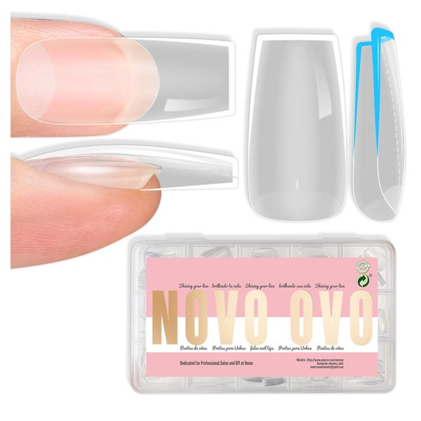 Nagelspitzen quadratisch Medium Square Clear Extra Thick 224 1 St