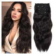 Haarverlängerung Clip braun 20 Zoll synthetisch 4 Stück curl 1 St