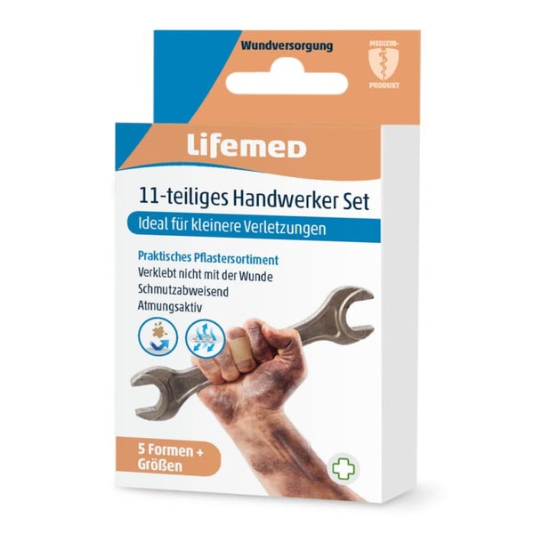 Lifemed Handwerkerset Pflaster schmutzabweisend atmungsaktiv 11 St