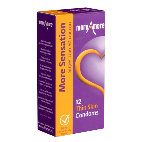 «Thin Skin» 12er-Pack, 0,05 mm, Vanille-Aroma, befeuchtet (12 Kondome) 12 St