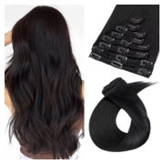 Extensions Clip in Echthaar Remy Hair 8 Tressen 50 cm Schwar 1 St