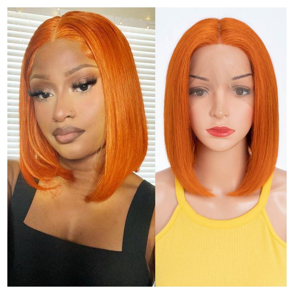 Perücke Bob Echthaar Lacefront Vorgezupft Babyhaar 25 cm S O 1 St