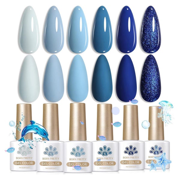 Nagellack UV Gel Glitter LED Soakoff Manicure Blau 1 St