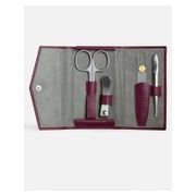 G&F Timor® 4-tlg Manikürset Leder weinrot Glasfeile 33112 1 St