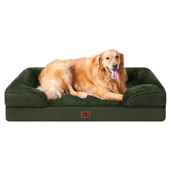 Hundebett Orthopädisches L 112 x B 81 x H 17.5 cm Dunkel Grü 1 St