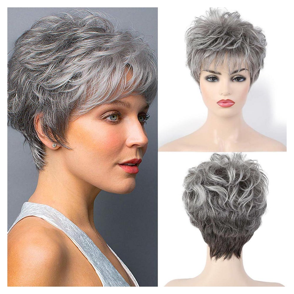 Perücke Kurze Lockige Pixie Cut Echthaar Pflegeleicht Damen 1 St
