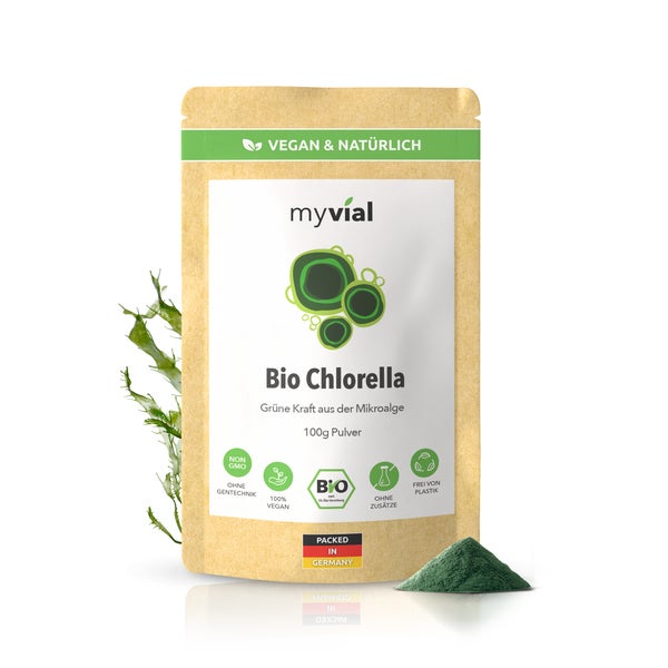 myvial® Bio Chlorella Pulver 100 Gramm vegan 100 g