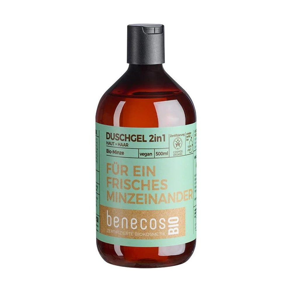 benecos Duschgel 2in1 – Frisches Minze für Haut & Haar