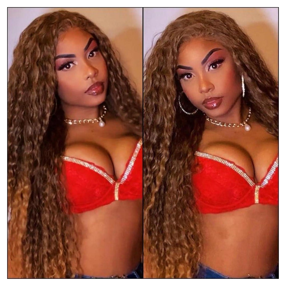 Perücke Lace Front Synthetik Locken 13x3 Frauen 26 inch Aubu 1 St