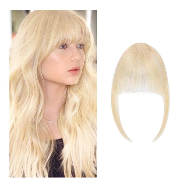 MY-LADY Clip in Pony Echthaar 9g Platinblond (#60) - Gerader Kunstpony mit