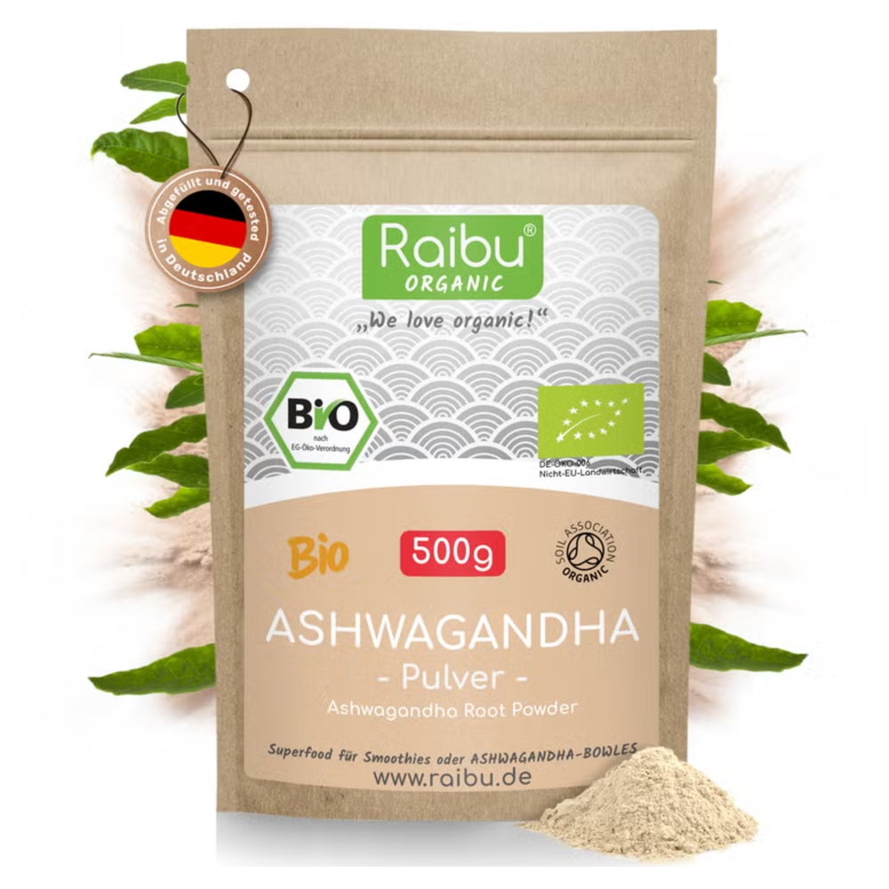 BIO Ashwagandha Pulver Hochdosiert 500 g - RAIBU 500 g