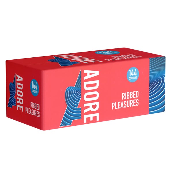 «Ribbed Pleasure» Rippen-Kondome für intensiven Intimverkehr (144 Kondome) 144 St