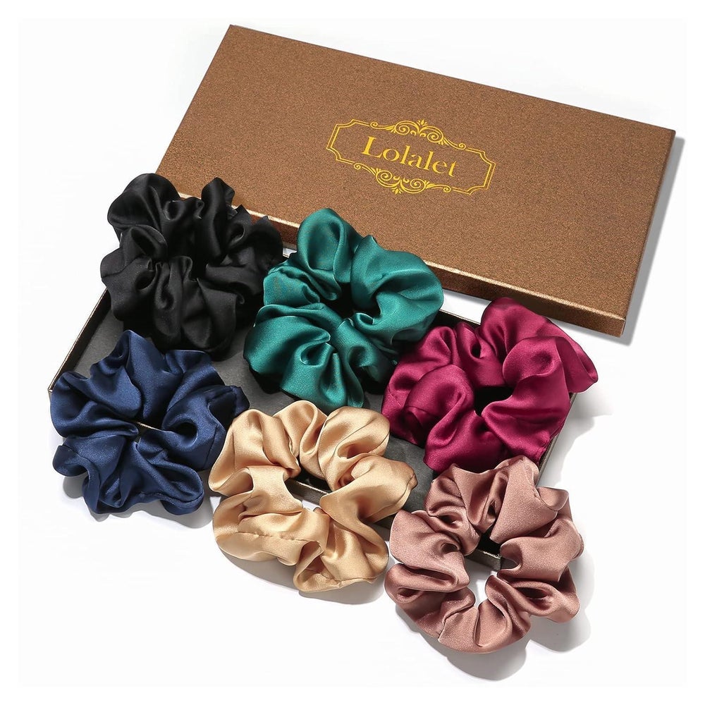 6er Set Satin Haargummis Scrunchies für Damen in 6 Farben 1 St