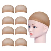 8er Set URAQT Perücke Kappen Nylon Haarnetz Beige Wig Cap 1 St