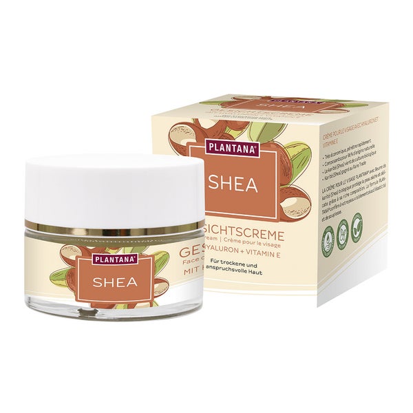 PLANTANA Shea Gesichtscreme mit Hyaluron + Vitamin E 50 ml