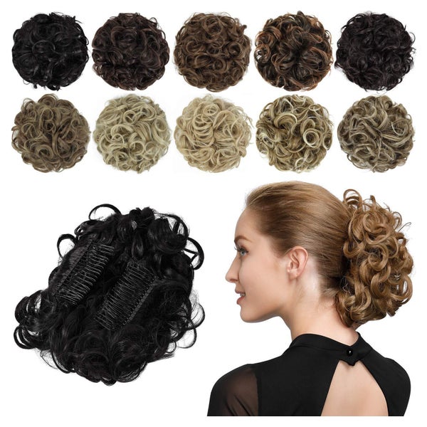 Haarteil Chignon Dutt Scrunchie gelockt synthetisch 1B# Schw 1 St