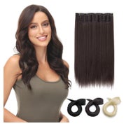 Haarverlängerung Clip in 5Clips Tresse 50cm Natürliches Dunk 1 St