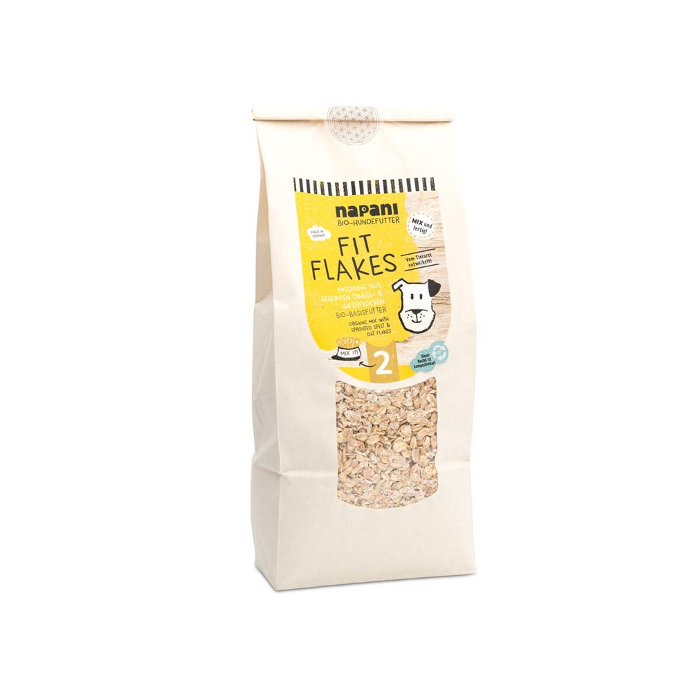 Bio-Basisfutter "Fit Flakes" für Hunde mit Hafer-und... 1000 g