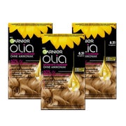Garnier Olia Dauerhafte Haarfarbe ohne Ammoniak, Mit pflegenden und natürlichen Ölen Honigblond 3 St