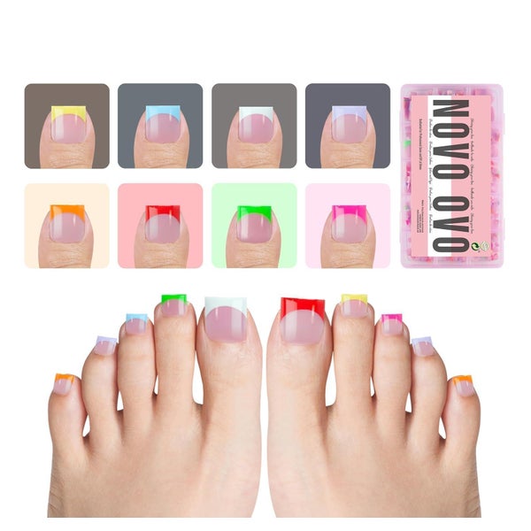 Fußnägel Sharp Square Toe Nail French Tips Mixed Color for S 1 St