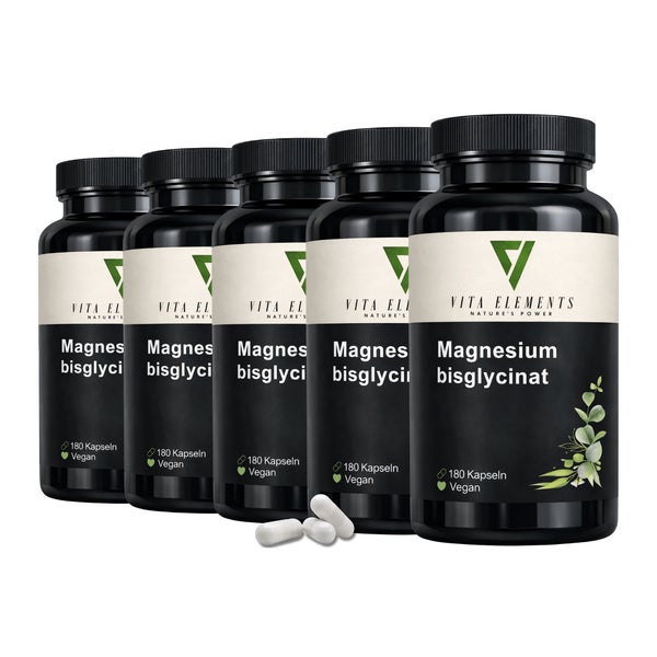 Vita Elements Magnesiumbisglycinat Kapseln 5er Set 180 St