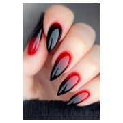 Kunstnägel Stiletto extra lang schwarz-rot ombre mit Kleber 1 St