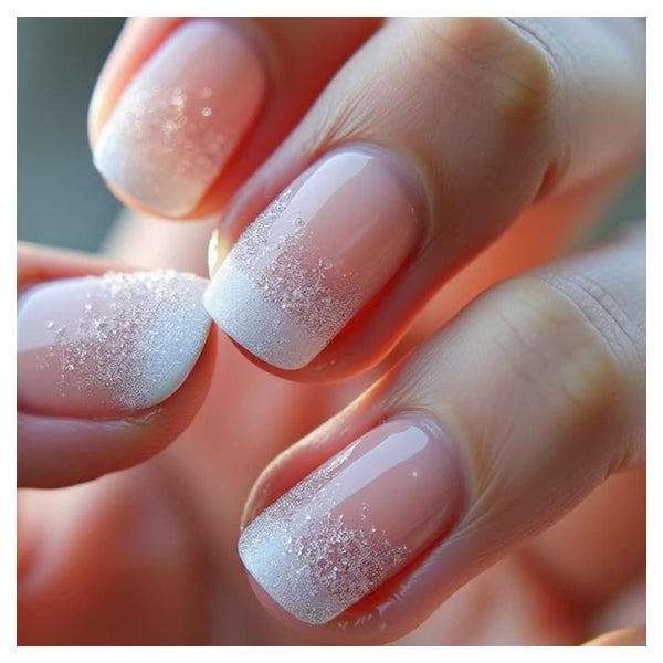Falsche Nägel 24 Stück French Rosa French Glitter 1 ml (1er 1 St