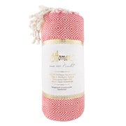GREENDOOR Hamam Tuch Rautenmuster pink/weiß 1 St
