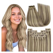 Extensions Echthaar Clip Remy Hellbraun 1-Clip-3-#P8A 60 40 1 St
