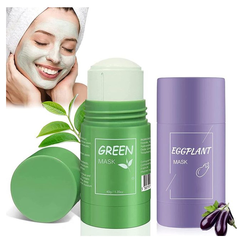 AONAT 2 Stück Grüner Tee Maske,Green Mask Stick,Grüntee Purifying Clay Grüntee Maske Ölkontrolle 2x50 ml
