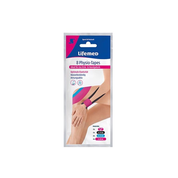Lifemed 8 Physio-Tapes farbig sortiert "Knie- und Handgelenk" 1536 St