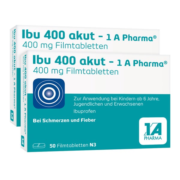 Ibu 400 akut 1 A Pharma Doppelpack 2X50 St