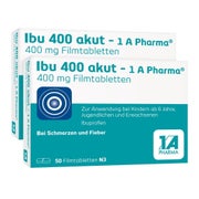 Produktabbildung: Ibu 400 akut 1 A Pharma Doppelpack 2X50 St