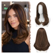 Perücke Damen Pony Synthetik 45cm Lace Front Braun Gemischt 1 St
