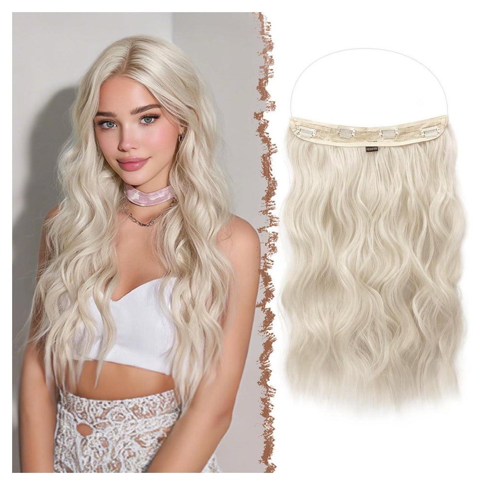 Haarverlängerung Synthetik Haarteile 27.613.60# Weiß Blond 5 1 St