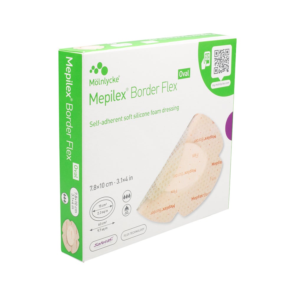Mepilex Border Flex Schaumverb.haft.7,8x10 Cm Oval 5 St
