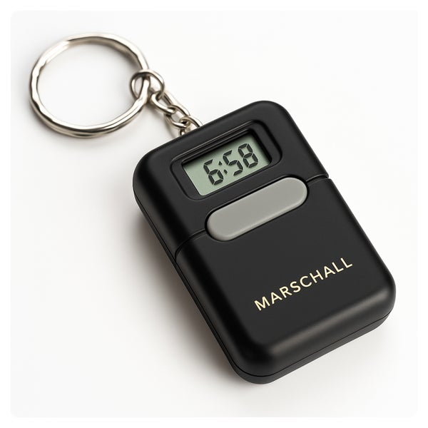 Schlüsselanhänger mit sprechender Uhr schwarz 1 St