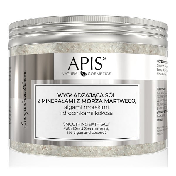 APIS INSPIRATION, Glättendes Badesalz mit Mineralien aus dem Toten Meer, Meeresalgen und Kokosflocken 650 g
