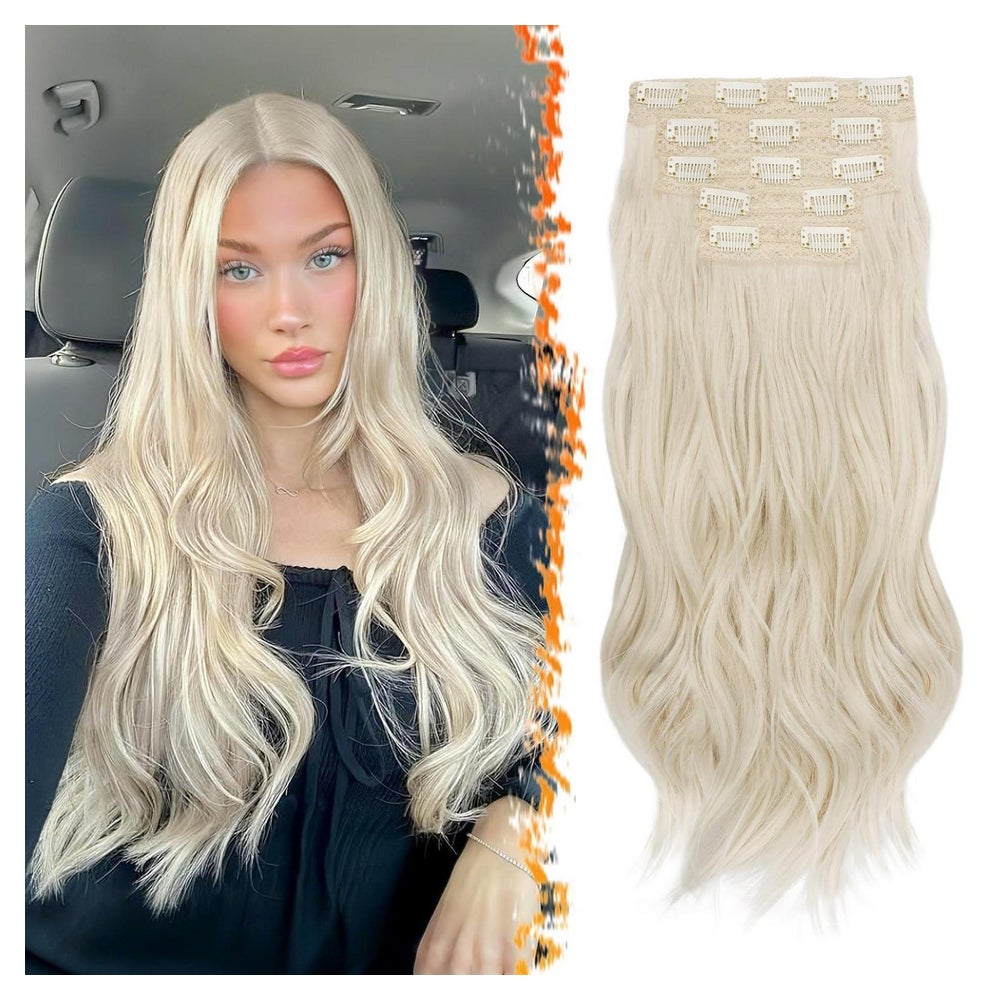 Clip In Extensions Haarteil Synthetik 5pcs Perle Platinblond 1 St