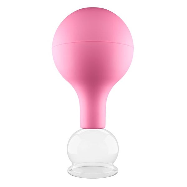 Pulox Schröpfglas aus Echtglas mit Saugball - 32mm in Pink 1 St