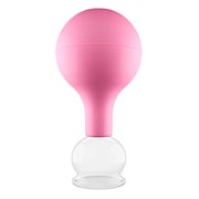 Produktabbildung: Pulox Schröpfglas aus Echtglas mit Saugball - 32mm in Pink 1 St