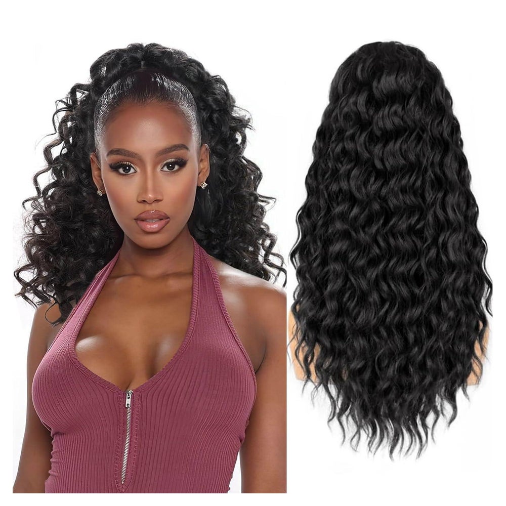 Pferdeschwanz Extension Ponytail 45cm Kordelzug Schwarz 1 St