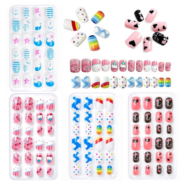 Falsche Nägel 96 Kinder Nagelkleber Colorful Pink A 1 ml (1e 1 St