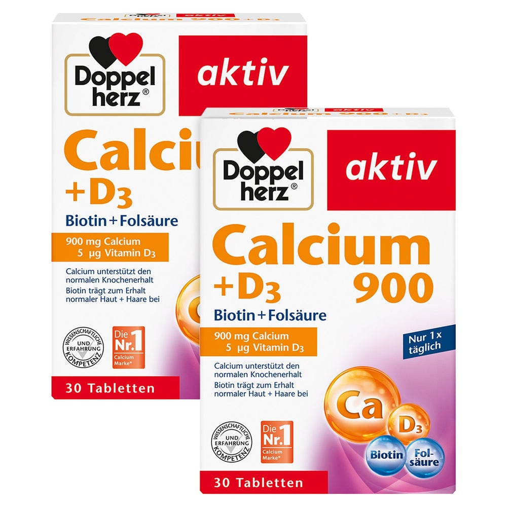 Doppelherz® aktiv Calcium+D3 900 Doppelpack 2X30 St