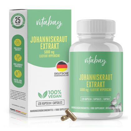 Johanniskraut Extrakt 5000 Mg – 180 Kapseln Mit Hypericin, Vegan & Hochdosiert – Für Mehr Balance Im Alltag!