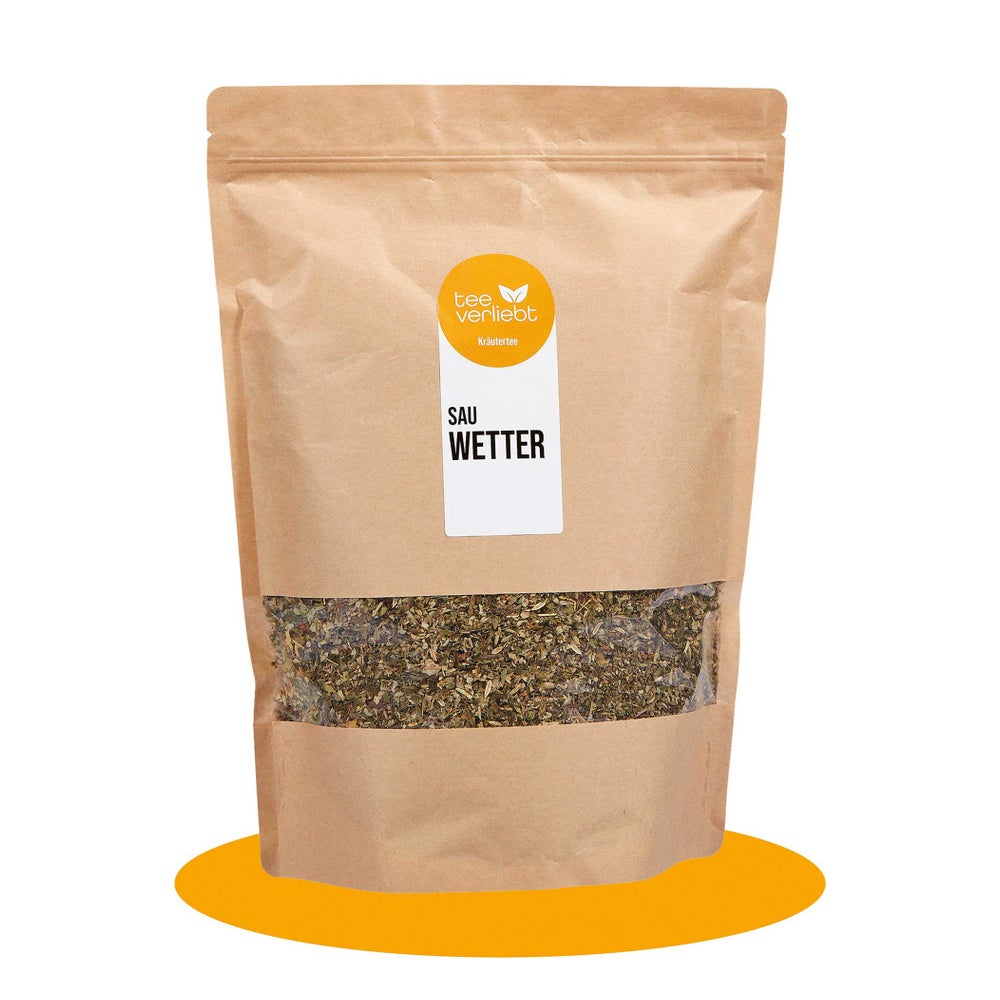 teeverliebt - Sauwetter loser Kräutertee Großpackung I Wärmender Kräutertee für kalte, nasse Tage | 1kg 1000 g