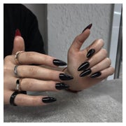 Künstliche Nägel Press On Soft Gel Mandel Set 24 Schwarz 1 St